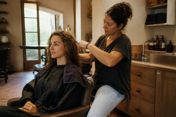 Lissage kératine cheveux bouclés Léguevin